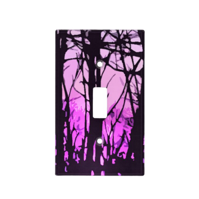 Stained Glass Purple Sunset Light Switch Cover