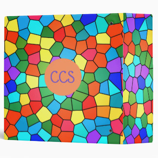 Stained Glass Rainbow 3 ring binder