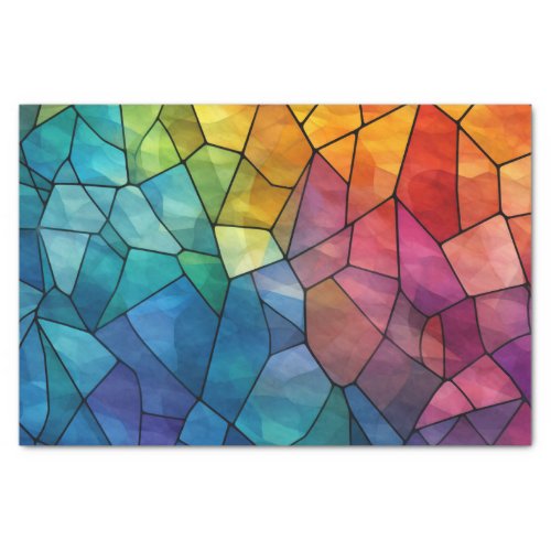 Stained Glass Rainbow Decoupage Tissue Paper