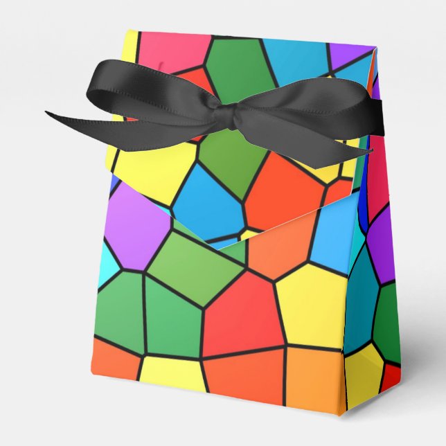 Stained Glass Rainbow Favor Boxes (Front Side)
