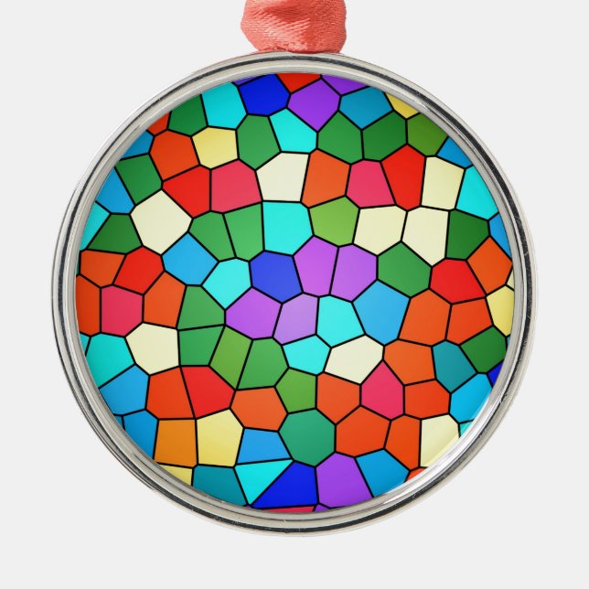 Stained Glass Rainbow Metal Ornament (Front)