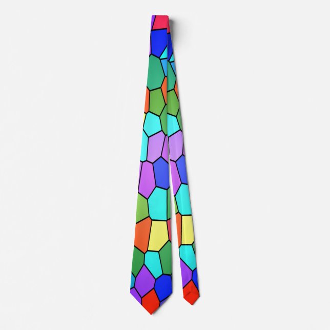 Stained Glass Rainbow Neck Tie (Front)