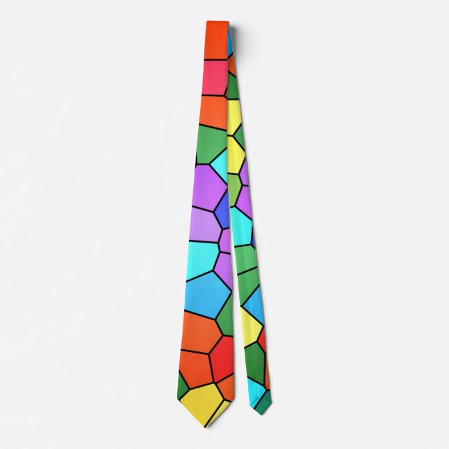 Stained Glass Rainbow Neck Tie (Front)