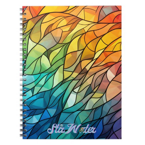 stained glass rainbow notebook journal