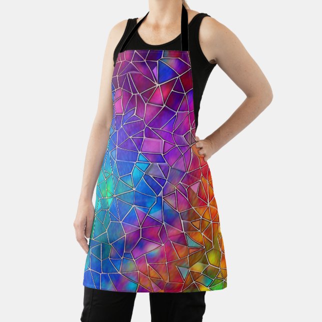 Stained Glass Rainbow Pattern Apron (Insitu)