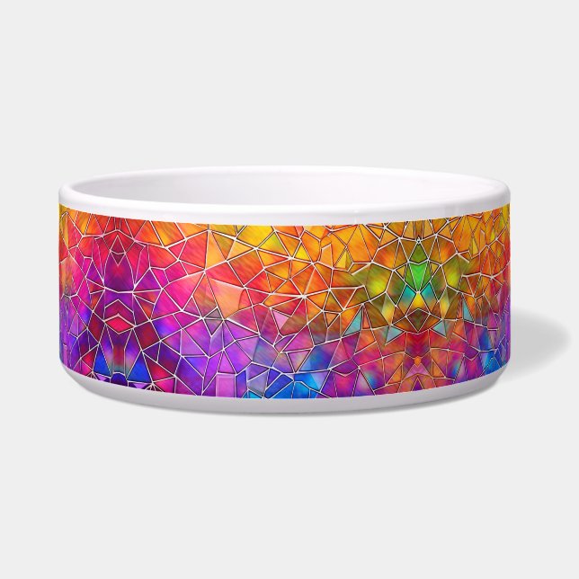 Stained Glass Rainbow Pattern Bowl (Front)