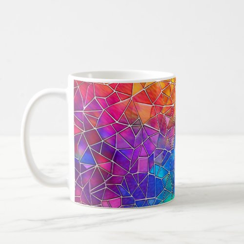Stained Glass Rainbow Pattern Coffee Mug