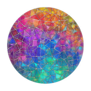 Stained Glass Rainbow Pattern Cutting Board