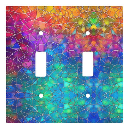 Stained Glass Rainbow Pattern Light Switch Cover