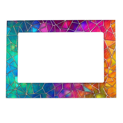 Stained Glass Rainbow Pattern Magnetic Frame