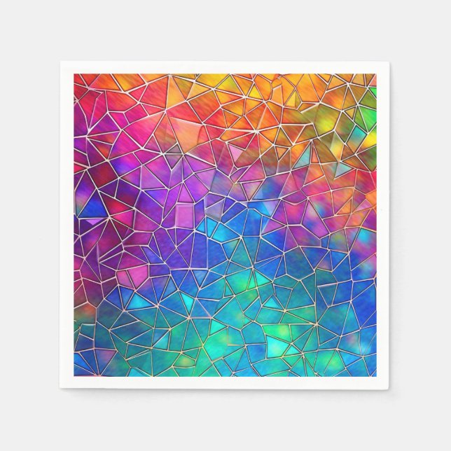 Stained Glass Rainbow Pattern Napkins (Front)