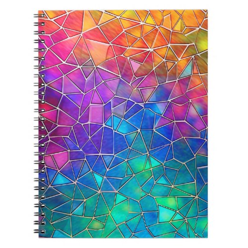 Stained Glass Rainbow Pattern Notebook