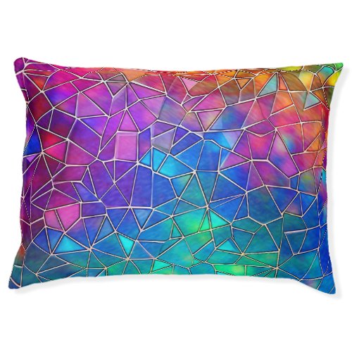 Stained Glass Rainbow Pattern Pet Bed