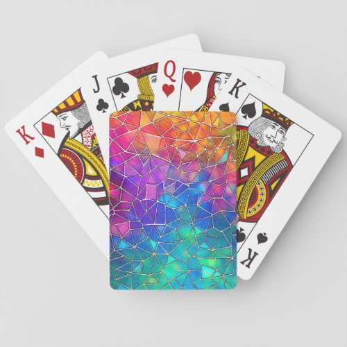 Stained Glass Rainbow Pattern Playing Cards