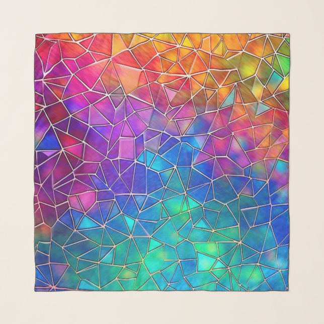 Stained Glass Rainbow Pattern Scarf (Front)