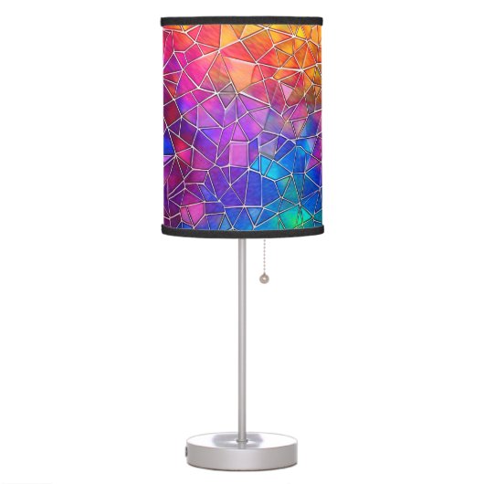 Stained Glass Rainbow Pattern Table Lamp (Left)
