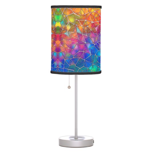 Stained Glass Rainbow Pattern Table Lamp (Right)