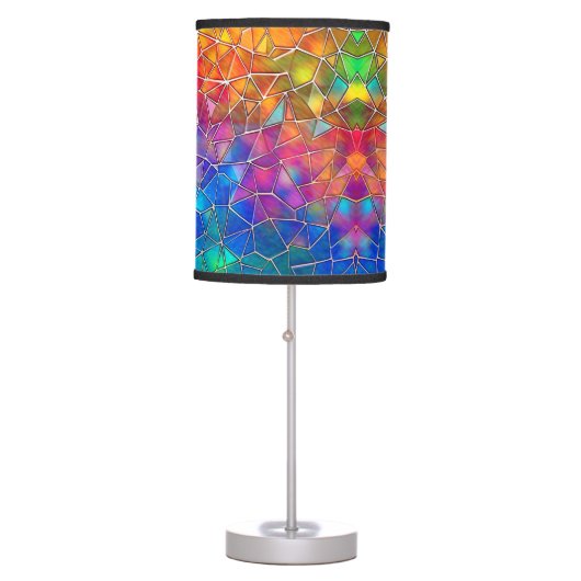 Stained Glass Rainbow Pattern Table Lamp (Front)