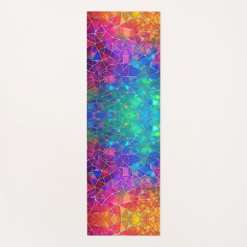 Stained Glass Rainbow Pattern Yoga Mat