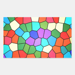 Stained Glass Rainbow Rectangular Sticker