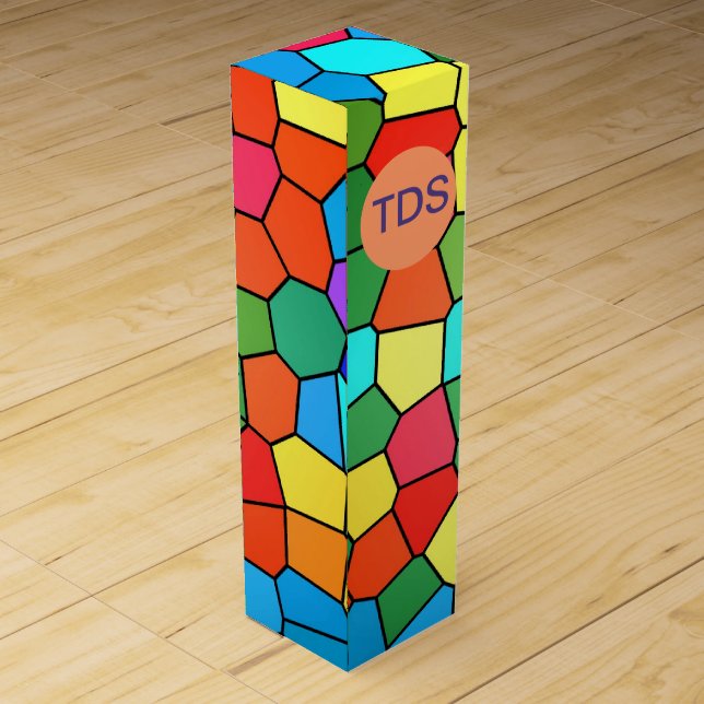 Stained Glass Rainbow Wine Gift Box (Back)