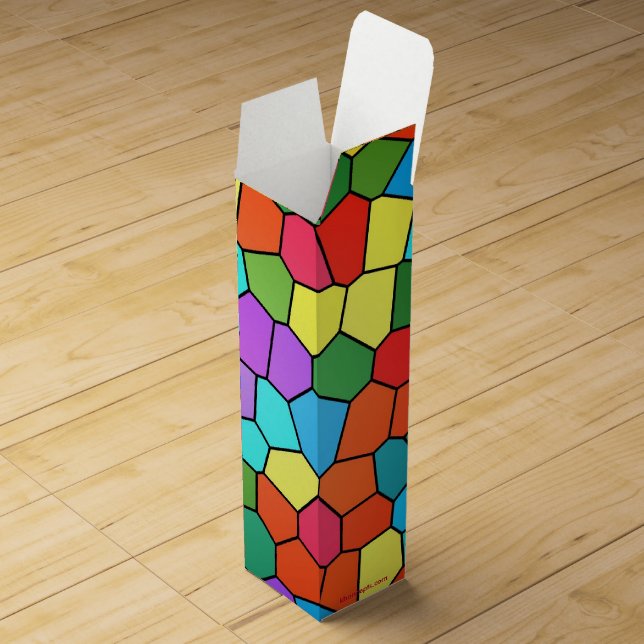 Stained Glass Rainbow wine gift box (Opened)