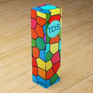 Stained Glass Rainbow Wine Gift Box