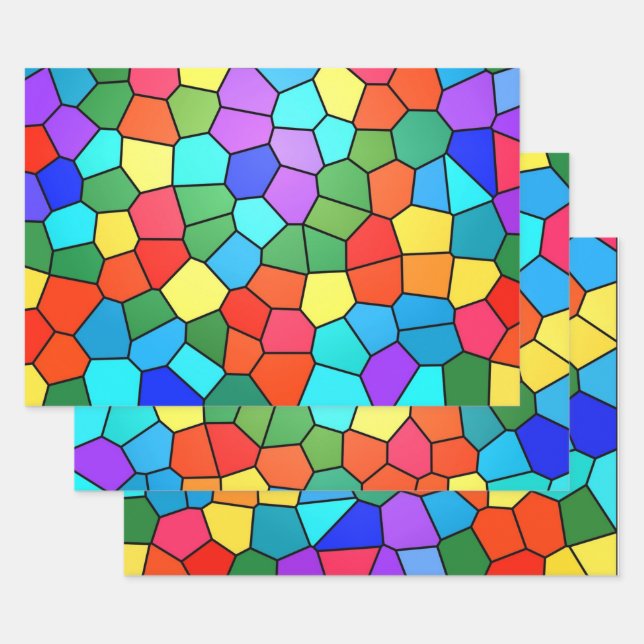 Stained Glass Rainbow  Wrapping Paper Sheets (Set)