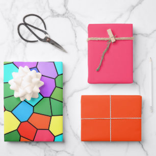 Stained Glass Rainbow Wrapping Paper Sheets