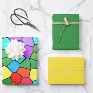 Stained Glass Rainbow Wrapping Paper Sheets