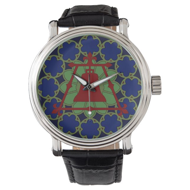 Stained Glass Raincross Fleur Design Watch (Front)