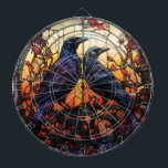 Stained Glass Ravens  Dart Board<br><div class="desc">Elevate your space with our exquisite "Stained Glass Ravens" design. This unique design combines the mystique of ravens with the timeless beauty of stained glass.</div>