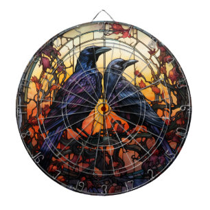 Stained Glass Ravens Dart Board