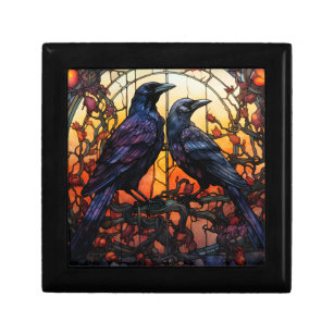 Stained Glass Ravens  Gift Box