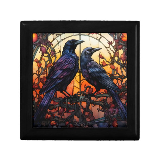 Stained Glass Ravens  Gift Box (Front)