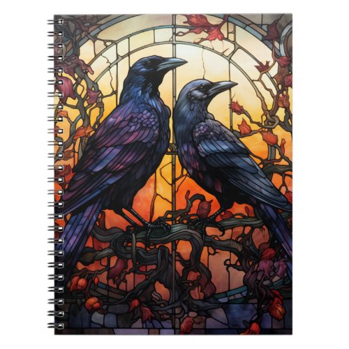 Stained Glass Ravens  Notebook