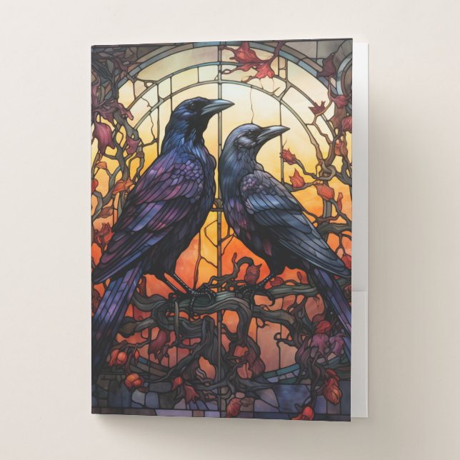 Stained Glass Ravens  Pocket Folder (Front)