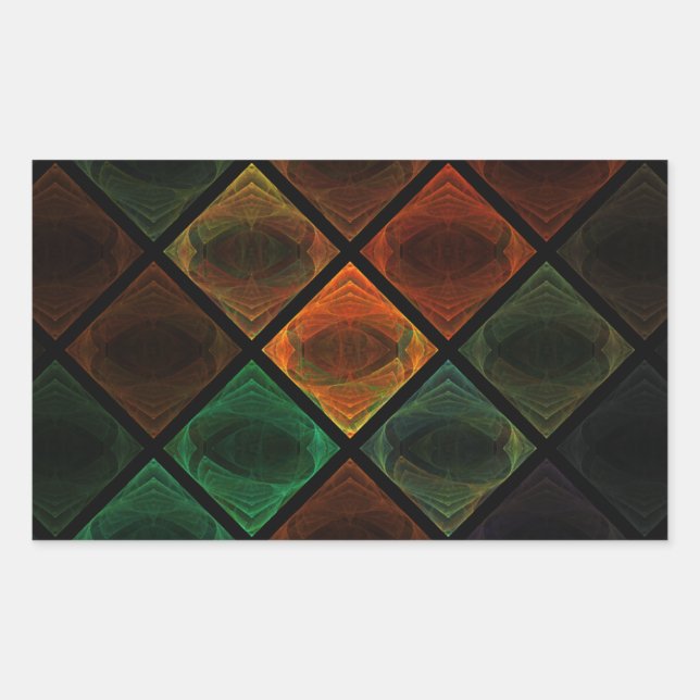 Stained Glass Rectangular Sticker (Front)