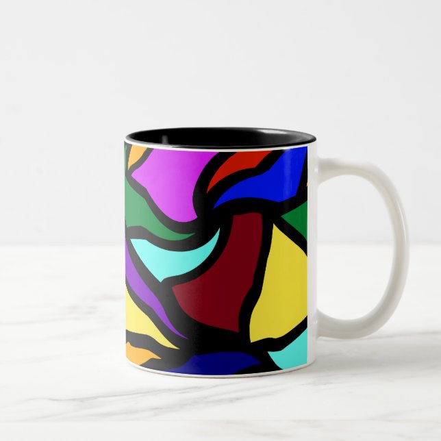 Stained Glass Recycled Two-Tone Coffee Mug (Right)