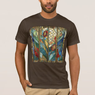 Stained Glass Red Chief Poppies at Sunrise T-Shirt