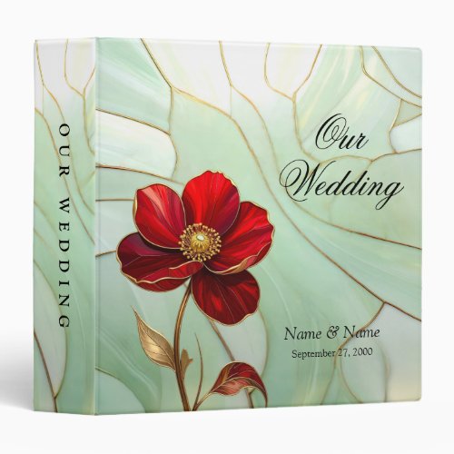 Stained Glass Red Flower Album Binder