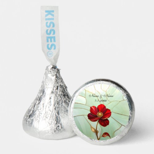 Stained Glass Red Flower Hershey®'s Kisses®