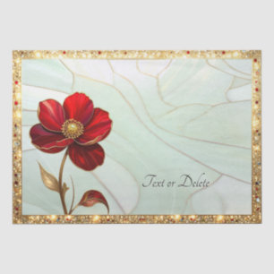 Stained Glass Red Flower Tissue Paper