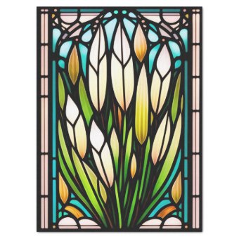 Stained Glass Reeds Illustration Large Tissue Paper | Zazzle