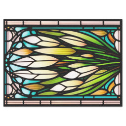 Stained Glass Reeds Illustration Large Tissue Paper | Zazzle