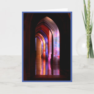 Stained Glass Reflection from Cathedral Windows Thank You Card