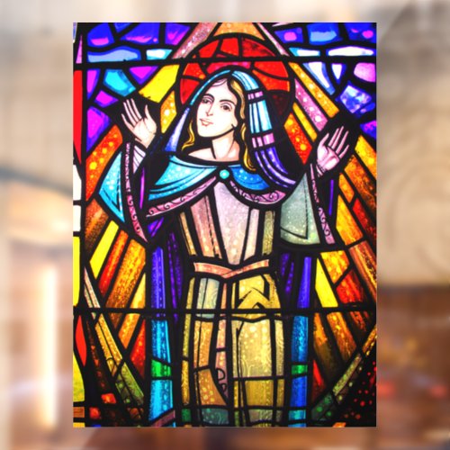Stained Glass Religious Mary   Window Cling