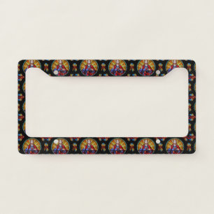 Stained Glass Religious Sacred Heart Jesus License Plate Frame