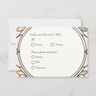 Stained Glass Response Card w/ Meal Choice