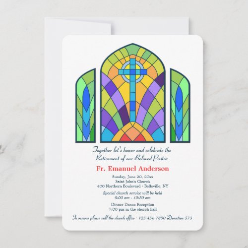 Stained Glass Retirement Party Invitation